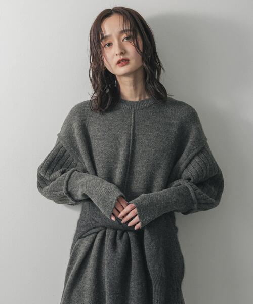 SENSE OF PLACE by URBAN RESEARCH(センスオブプレイスバイアーバンリサーチ)の「センターシームサムホールニットワンピース(ワンピース・レディース・グレー/ブラック/モカ・ONE)」の19枚目の写真