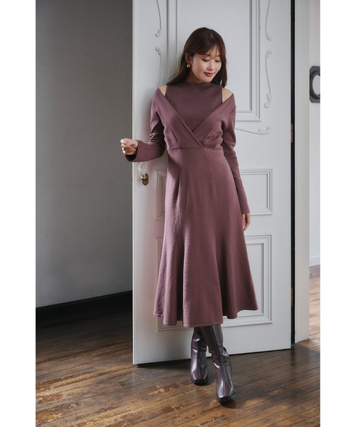 Cache-Coeur Layered Knit Dress（ワンピース）｜Her lip to（ハー