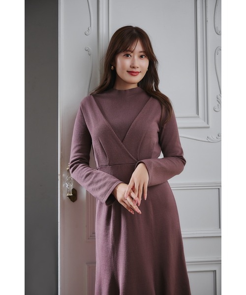 ワンピース Herlipto Cache-Coeur Layered Knit Dress Cache-Coeur Layered Knit Dress（ワンピース）｜Her lip to（ハー