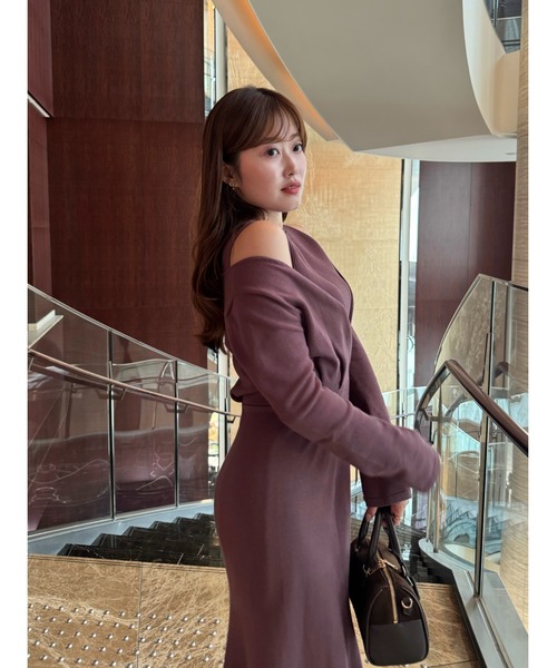 Cache-Coeur Layered Knit Dress（ワンピース）｜Her lip to（ハー