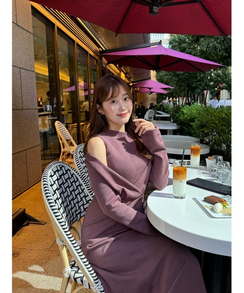 【匿名】Cache-Coeur Layered Knit Dress Mサイズ Cache-Coeur Layered Knit Dress（ワンピース）｜Her lip to（ハー