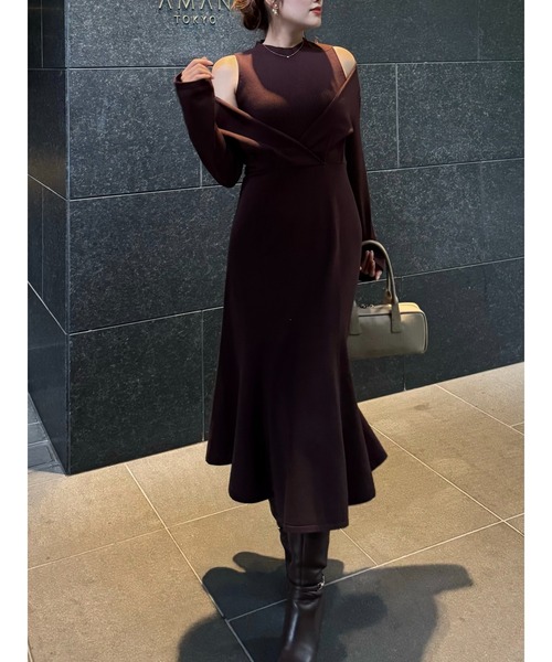 Cache-Coeur Layered Knit Dress（ワンピース）｜Her lip to（ハー