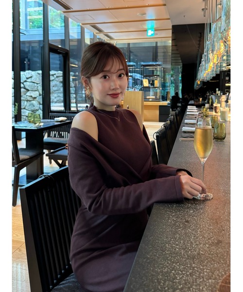 Cache-Coeur Layered Knit Dress（ワンピース）｜Her lip to（ハー