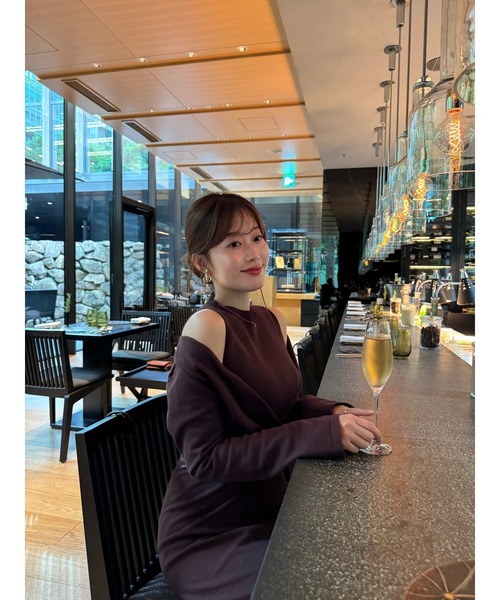 Cache-Coeur Layered Knit Dress（ワンピース）｜Her lip to（ハー