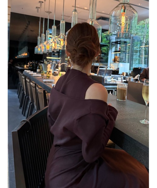 ワンピース herlipto Cache-Coeur Layered Knit Dress Cache-Coeur Layered Knit Dress（ワンピース）｜Her lip to（ハー