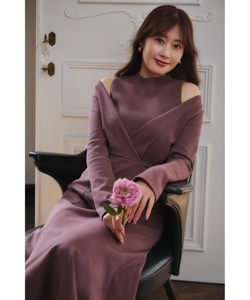 ワンピース Herlipto Cache-Coeur Layered Knit Dress Cache-Coeur Layered Knit Dress（ワンピース）｜Her lip to（ハー