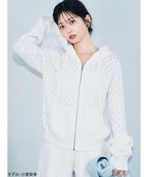 LILY BROWN | 透かし編ニットパーカー(パーカー)