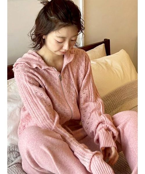 透かし編ニットパーカー（パーカー）｜LILY BROWN（リリーブラウン）の