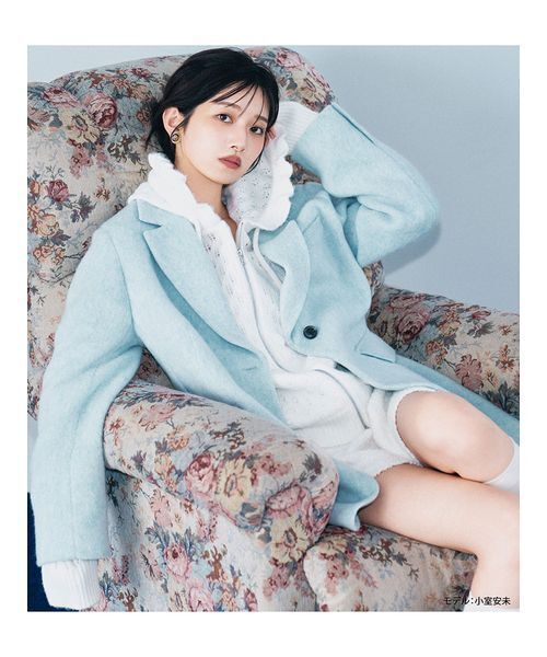 LILY BROWN（リリーブラウン）の「透かし編ニットパーカー（パーカー・レディース・ホワイト/ピンク/グレー・F）」の7枚目の写真