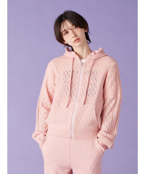 透かし編ニットパーカー（パーカー）｜LILY BROWN（リリーブラウン）の
