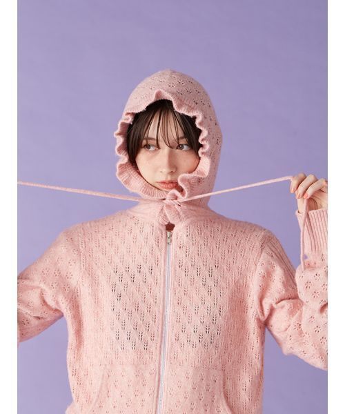 透かし編ニットパーカー（パーカー）｜LILY BROWN（リリーブラウン）の