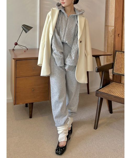 LILY BROWN（リリーブラウン）の「透かし編ニットパーカー（パーカー・レディース・ホワイト/ピンク/グレー・F）」の21枚目の写真