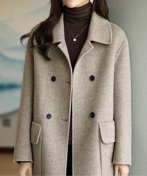 ヘリンボーンロングコート（その他アウター）｜CHUL（チュル）の