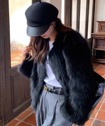 LADY LIKE（レディライク）の「ショート丈ふわふわフェイクファージャケット（その他アウター）」