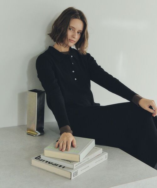 YECCA VECCA(イェッカヴェッカ)の「襟付きニットワンピース(ワンピース・レディース・モカ/ボルドー/ブラック・FREE)」の15枚目の写真