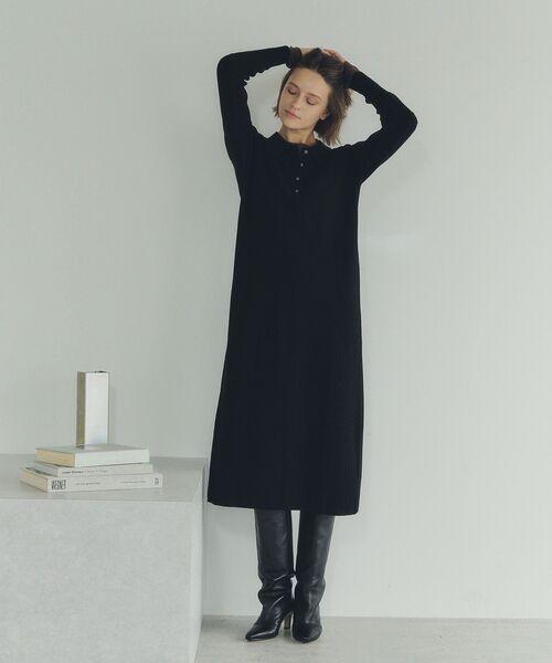 YECCA VECCA(イェッカヴェッカ)の「襟付きニットワンピース(ワンピース・レディース・モカ/ボルドー/ブラック・FREE)」の22枚目の写真