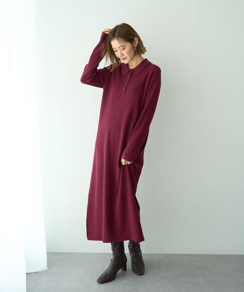 セール】襟付きニットワンピース（ワンピース）｜YECCA VECCA