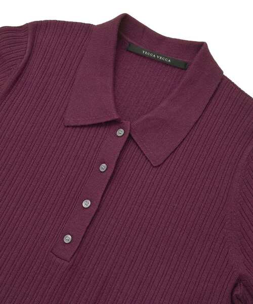 YECCA VECCA(イェッカヴェッカ)の「襟付きニットワンピース(ワンピース・レディース・モカ/ボルドー/ブラック・FREE)」の5枚目の写真