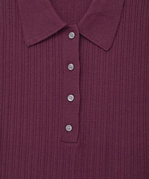 YECCA VECCA(イェッカヴェッカ)の「襟付きニットワンピース(ワンピース・レディース・モカ/ボルドー/ブラック・FREE)」の6枚目の写真