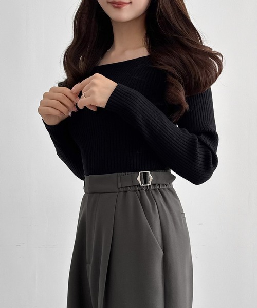 CENEA(セネア)の「サイドベルトワイドストレートパンツ(スラックス・レディース・ダークグレー/ブラック/アイボリー・SMALL/MEDIUM/LARGE)」の5枚目の写真