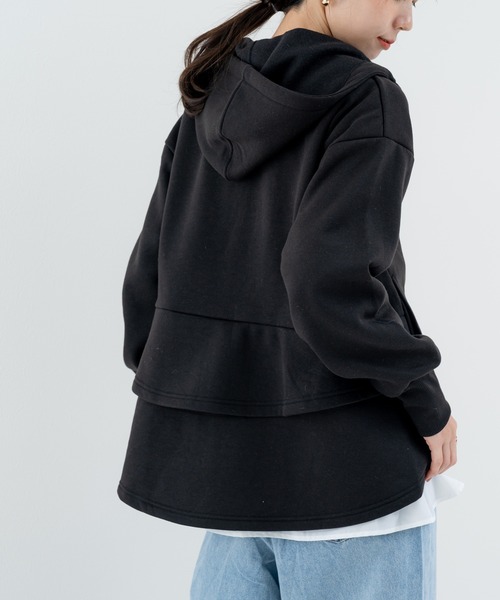 ANNA LUNA(アンナルナ)の「【ANNA LUNA】後ろ姿まで可愛い 裏起毛 ペプラム ジップパーカー(パーカー・レディース・グレー/ブラック・MEDIUM)」の20枚目の写真
