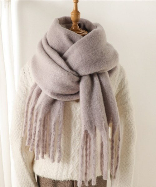 REBALANCE（リバランス）の「ボリュームフリンジマフラー（マフラー・レディース・K/F/E/D/C/Q/O/J/H/A/R/P/I/G/B/N/M/L・FREE）」の4枚目の写真