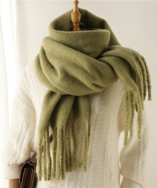 REBALANCE（リバランス）の「ボリュームフリンジマフラー（マフラー・レディース・K/F/E/D/C/Q/O/J/H/A/R/P/I/G/B/N/M/L・FREE）」の6枚目の写真