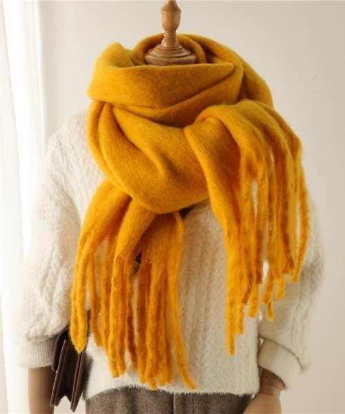 REBALANCE（リバランス）の「ボリュームフリンジマフラー（マフラー・レディース・K/F/E/D/C/Q/O/J/H/A/R/P/I/G/B/N/M/L・FREE）」の9枚目の写真