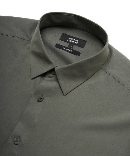 MUSINSA STANDARD（ムシンサスタンダード）の「リラックスフィットシルキーシャツ[カーキ]（シャツ/ブラウス・メンズ・その他・SMALL/MEDIUM/LARGE/X-LARGE/XX-LARGE）」の10枚目の写真