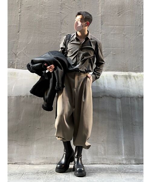 MUSINSA STANDARD（ムシンサスタンダード）の「リラックスフィットシルキーシャツ[カーキ]（シャツ/ブラウス・メンズ・その他・SMALL/MEDIUM/LARGE/X-LARGE/XX-LARGE）」の6枚目の写真