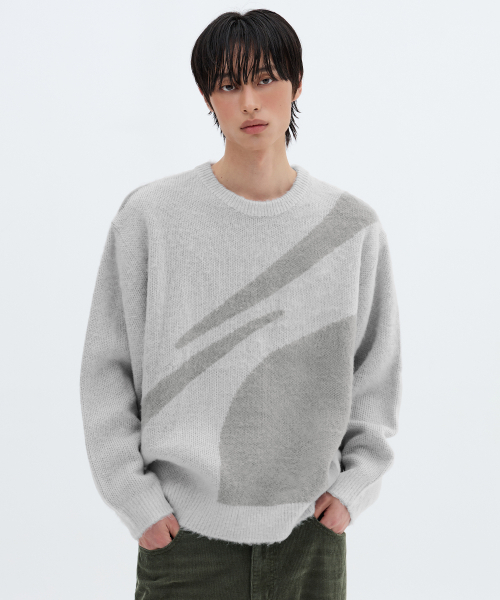 F.ILLUMINATE(フィルミネイト)の「シンボルジャガードラウンドニット-グレー(ニット/セーター・メンズ・その他・SMALL/MEDIUM/LARGE)」の3枚目の写真