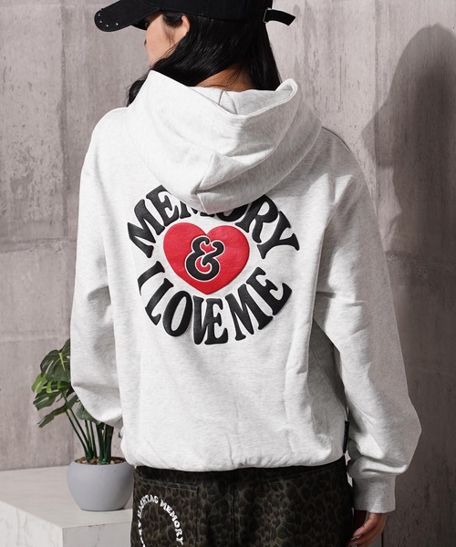 セール】【MEMORY】バックロゴ I LOVE ME プルパーカー / Back Logo I