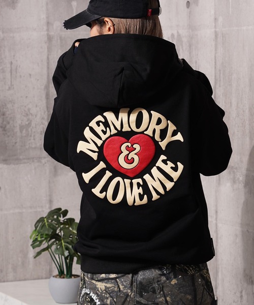 セール】【MEMORY】バックロゴ I LOVE ME プルパーカー / Back Logo I