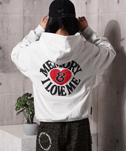 MEMORY】バックロゴ I LOVE ME プルパーカー / Back Logo I LOVE ME