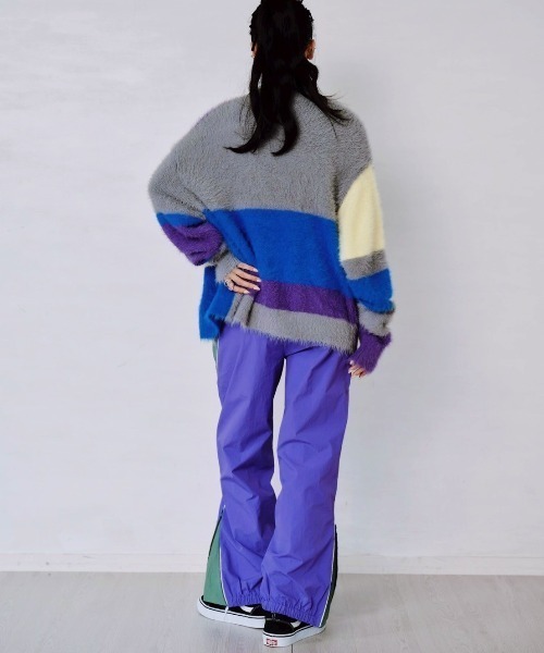 Paradise Picnic（パラダイスピクニック）の「HCAE マルチカラーシャギーニットカーディガン（カーディガン/ボレロ・レディース・グレー/レッド・FREE）」の6枚目の写真