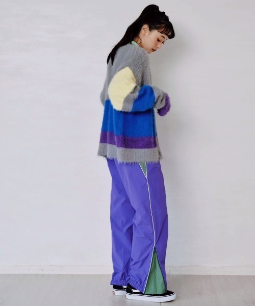 Paradise Picnic（パラダイスピクニック）の「HCAE マルチカラーシャギーニットカーディガン（カーディガン/ボレロ・レディース・グレー/レッド・FREE）」の7枚目の写真