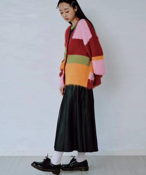 Paradise Picnic（パラダイスピクニック）の「HCAE マルチカラーシャギーニットカーディガン（カーディガン/ボレロ・レディース・グレー/レッド・FREE）」の19枚目の写真