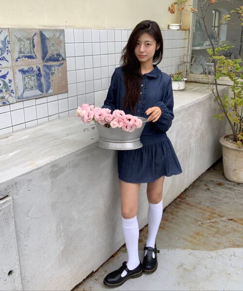 LETTER FROM MOON(レターフロムムーン)の「ポイレースデニムスカート(濃紺)(スカート・レディース・その他・SMALL/MEDIUM)」の9枚目の写真