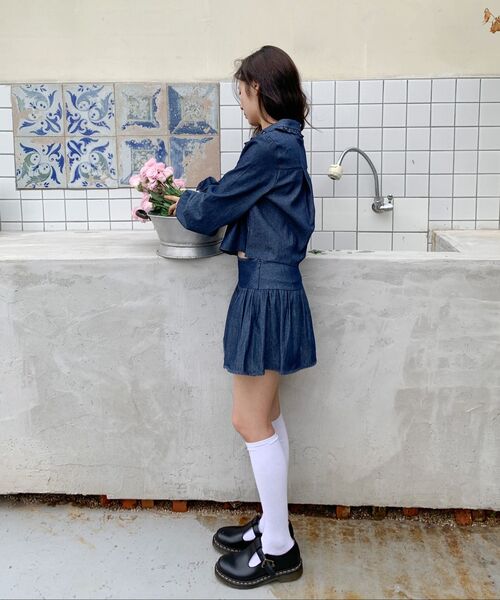 LETTER FROM MOON(レターフロムムーン)の「ポイレースデニムスカート(濃紺)(スカート・レディース・その他・SMALL/MEDIUM)」の3枚目の写真