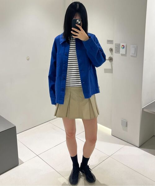 MUSINSA STANDARD WOMAN（ムシンサスタンダードウーマン）の「ウィメンズストライプボートネック長袖Tシャツ[アイボリー/ネイビー]（Tシャツ/カットソー・レディース・その他・X-SMALL/SMALL/MEDIUM/LARGE）」の7枚目の写真