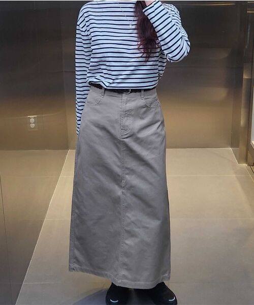 MUSINSA STANDARD WOMAN（ムシンサスタンダードウーマン）の「ウィメンズストライプボートネック長袖Tシャツ[アイボリー/ネイビー]（Tシャツ/カットソー・レディース・その他・X-SMALL/SMALL/MEDIUM/LARGE）」の9枚目の写真