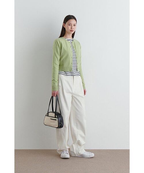 MUSINSA STANDARD WOMAN（ムシンサスタンダードウーマン）の「ウィメンズストライプボートネック長袖Tシャツ[アイボリー/ネイビー]（Tシャツ/カットソー・レディース・その他・X-SMALL/SMALL/MEDIUM/LARGE）」の13枚目の写真