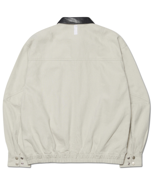 NOMANUAL（NOMANUAL）の「VINTAGE LEATHER COLLAR WORK JACKET - OFF WHITE（ブルゾン・レディース・その他・SMALL/MEDIUM/LARGE）」の2枚目の写真