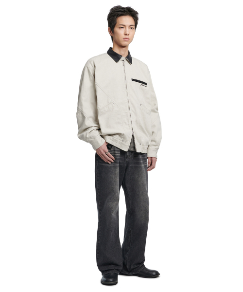 NOMANUAL（NOMANUAL）の「VINTAGE LEATHER COLLAR WORK JACKET - OFF WHITE（ブルゾン・レディース・その他・SMALL/MEDIUM/LARGE）」の7枚目の写真