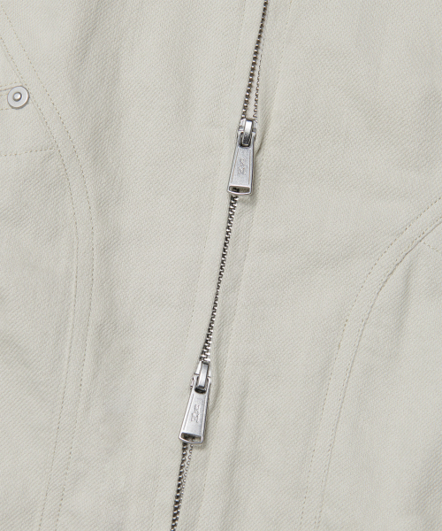 NOMANUAL（NOMANUAL）の「VINTAGE LEATHER COLLAR WORK JACKET - OFF WHITE（ブルゾン・レディース・その他・SMALL/MEDIUM/LARGE）」の4枚目の写真