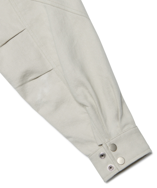 NOMANUAL（NOMANUAL）の「VINTAGE LEATHER COLLAR WORK JACKET - OFF WHITE（ブルゾン・レディース・その他・SMALL/MEDIUM/LARGE）」の3枚目の写真