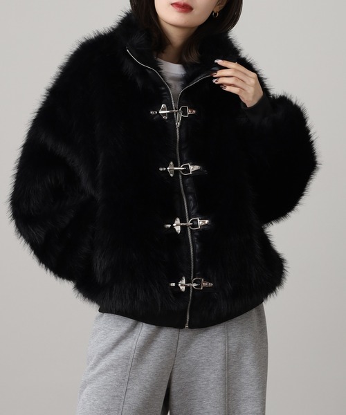 REGIEVO(レジエボ)の「REGIEVO ふわふわなエコファーブルゾン(ブルゾン・メンズ・グレー/ブラック・M/L)」の2枚目の写真