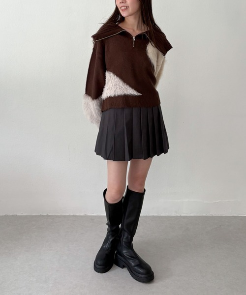 archives（アルシーヴ）の「ハーフＺＩＰインターシャニットプルオーバー（ニット/セーター・レディース・アイボリー/グレー/ブラウン・MEDIUM）」の17枚目の写真