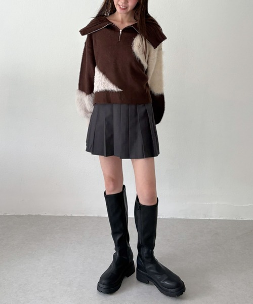 archives（アルシーヴ）の「ハーフＺＩＰインターシャニットプルオーバー（ニット/セーター・レディース・アイボリー/グレー/ブラウン・MEDIUM）」の16枚目の写真