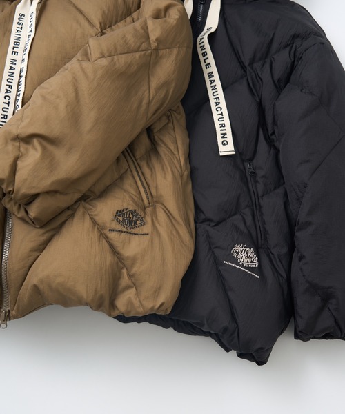 24年 ピュアルセシン リサイクルダウンジップアップフードジャケット リサイクルダウンジップアップフードジャケット | PUAL CE CIN